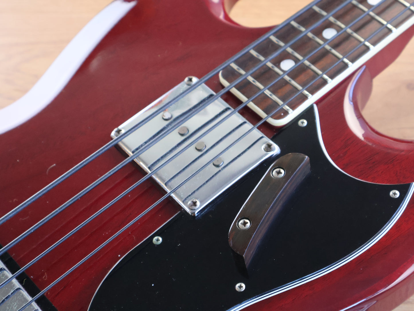 1976 Ganson Japan EB420 SG EB Double Cutaway Bass (Cherry Red)