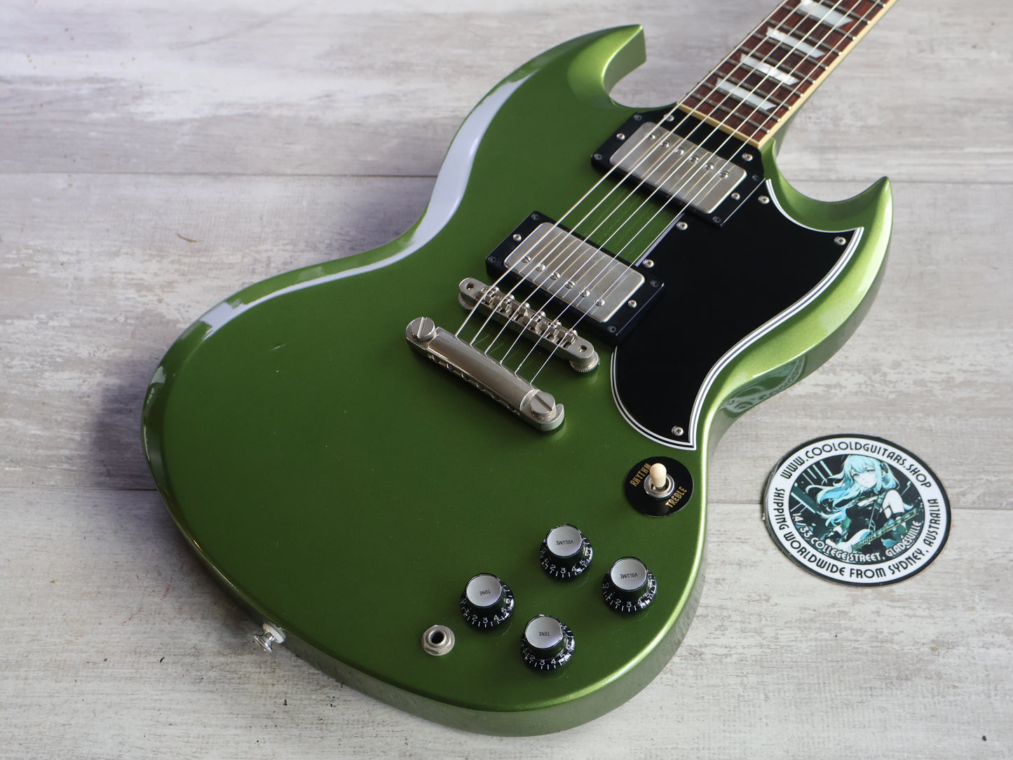 2016 Crews Maniac Sound KTR SG-02 SG Double Cutaway (Faded Pelham Blue)