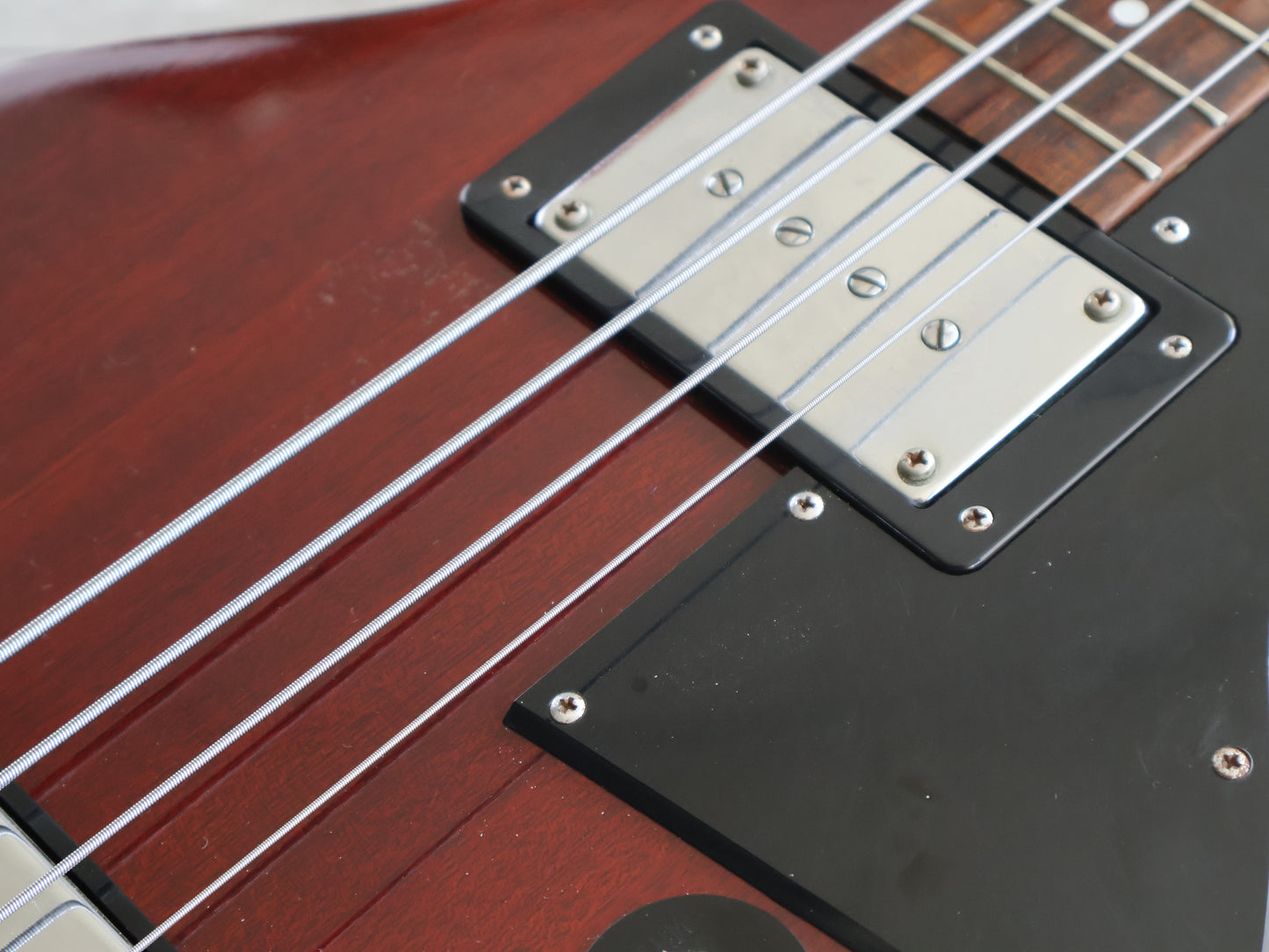 1975 Greco Japan TVB-600 Double Cutaway Les Paul Jr Bass (Cherry Red)