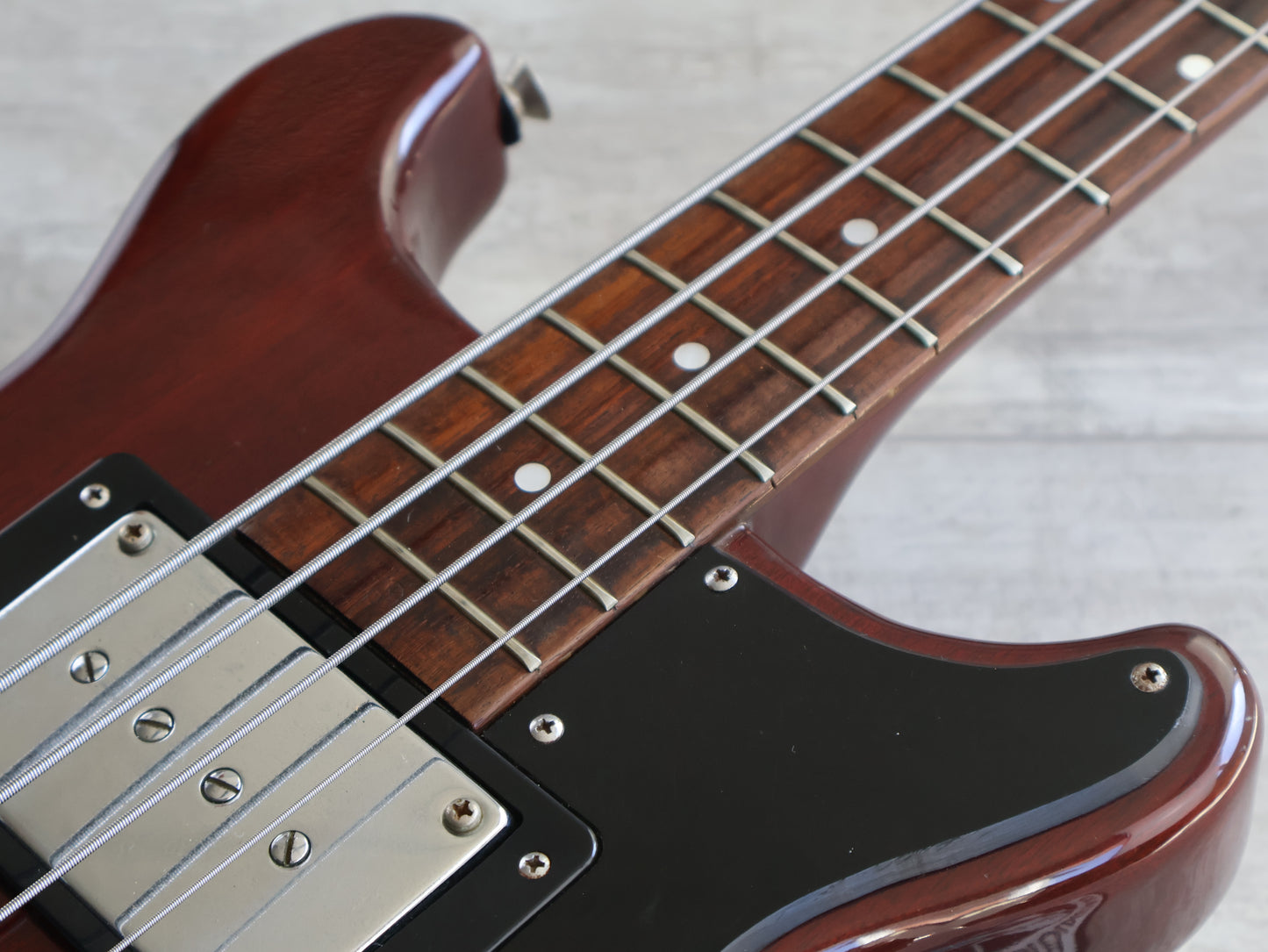 1975 Greco Japan TVB-600 Double Cutaway Les Paul Jr Bass (Cherry Red)