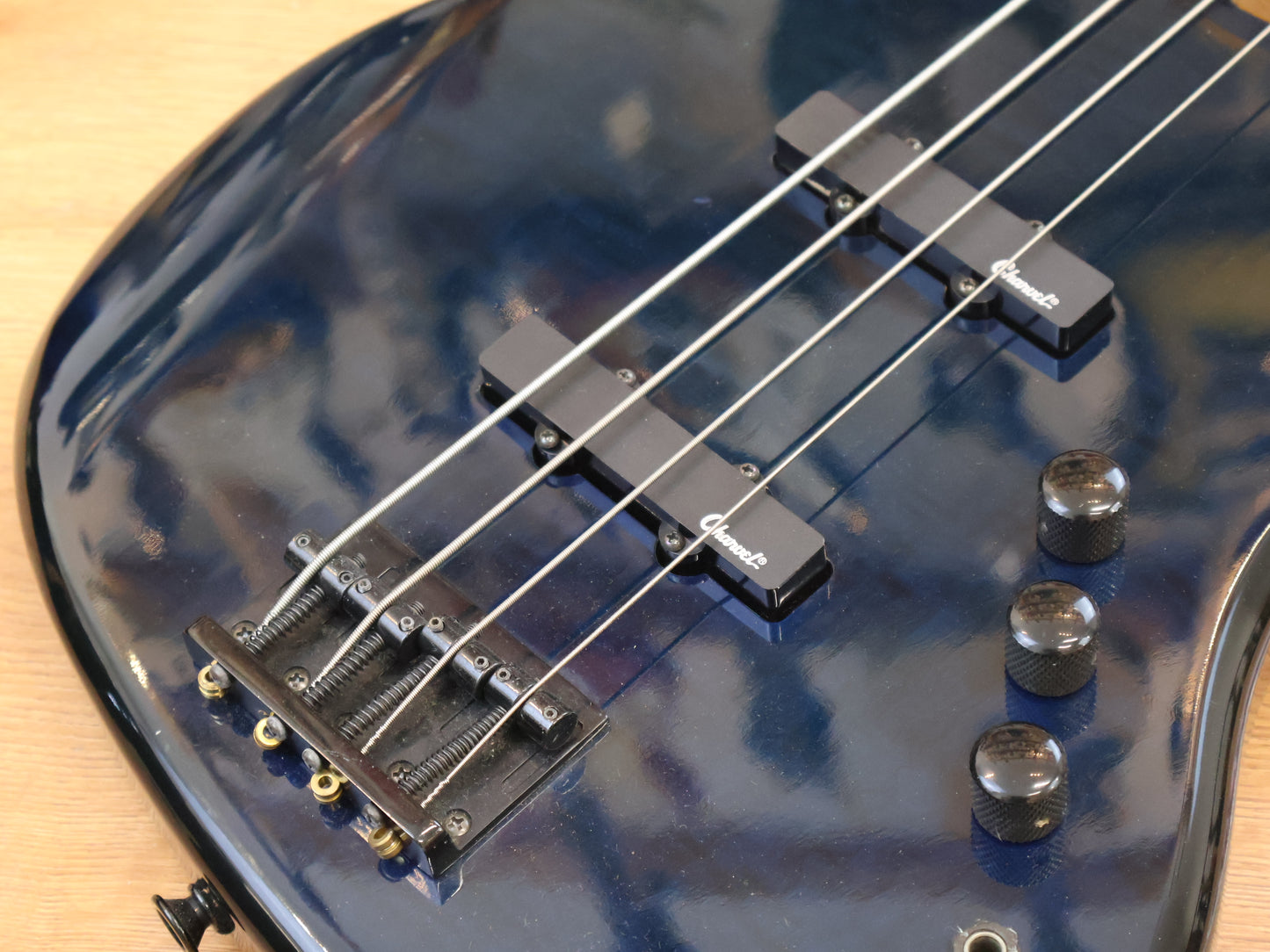 1990's Charvel Japan Active Jazz Bass (Transparent Blue)