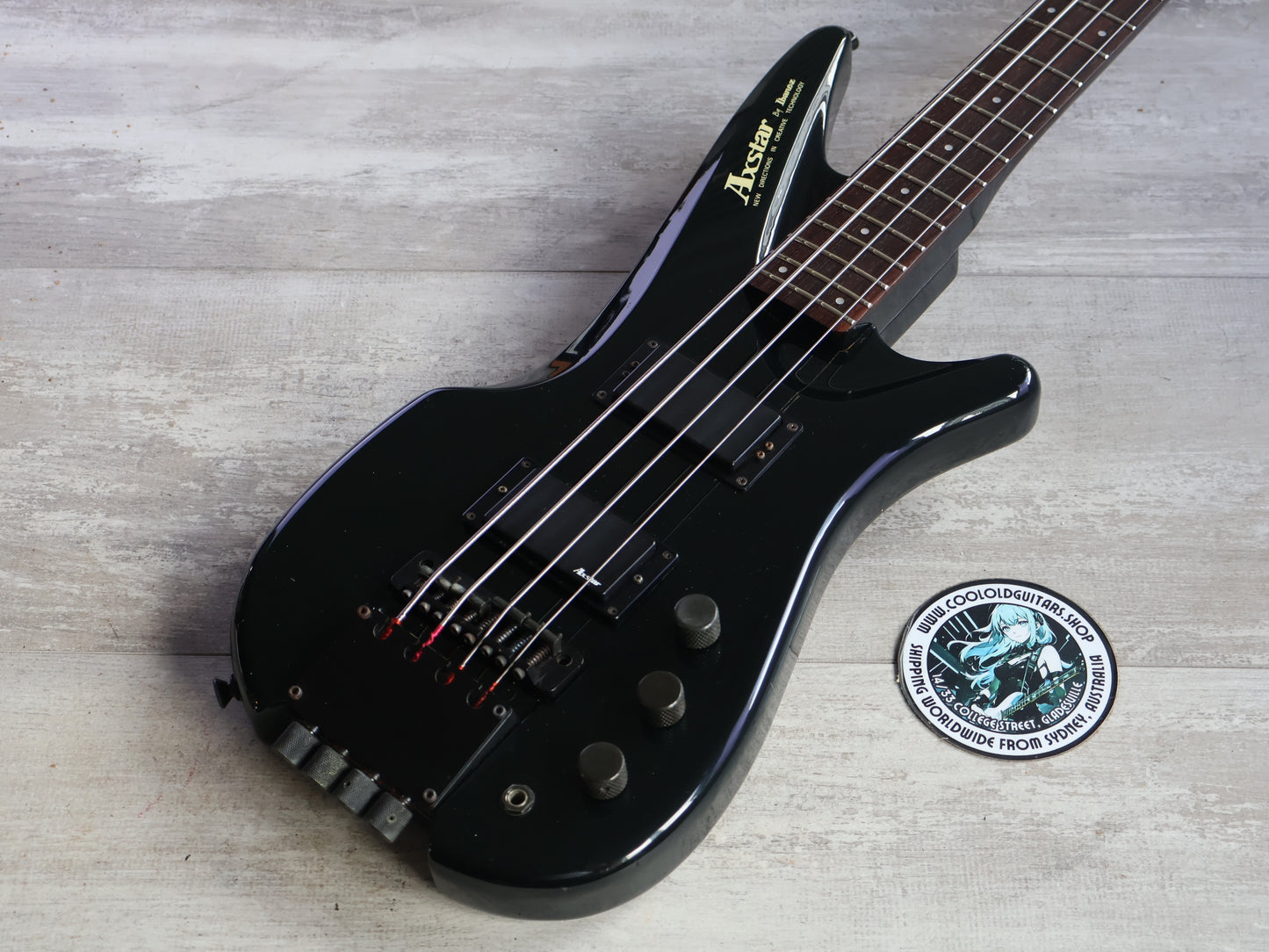 1985 Ibanez Japan Axstar AXB50 Headless Bass Guitar (Black)