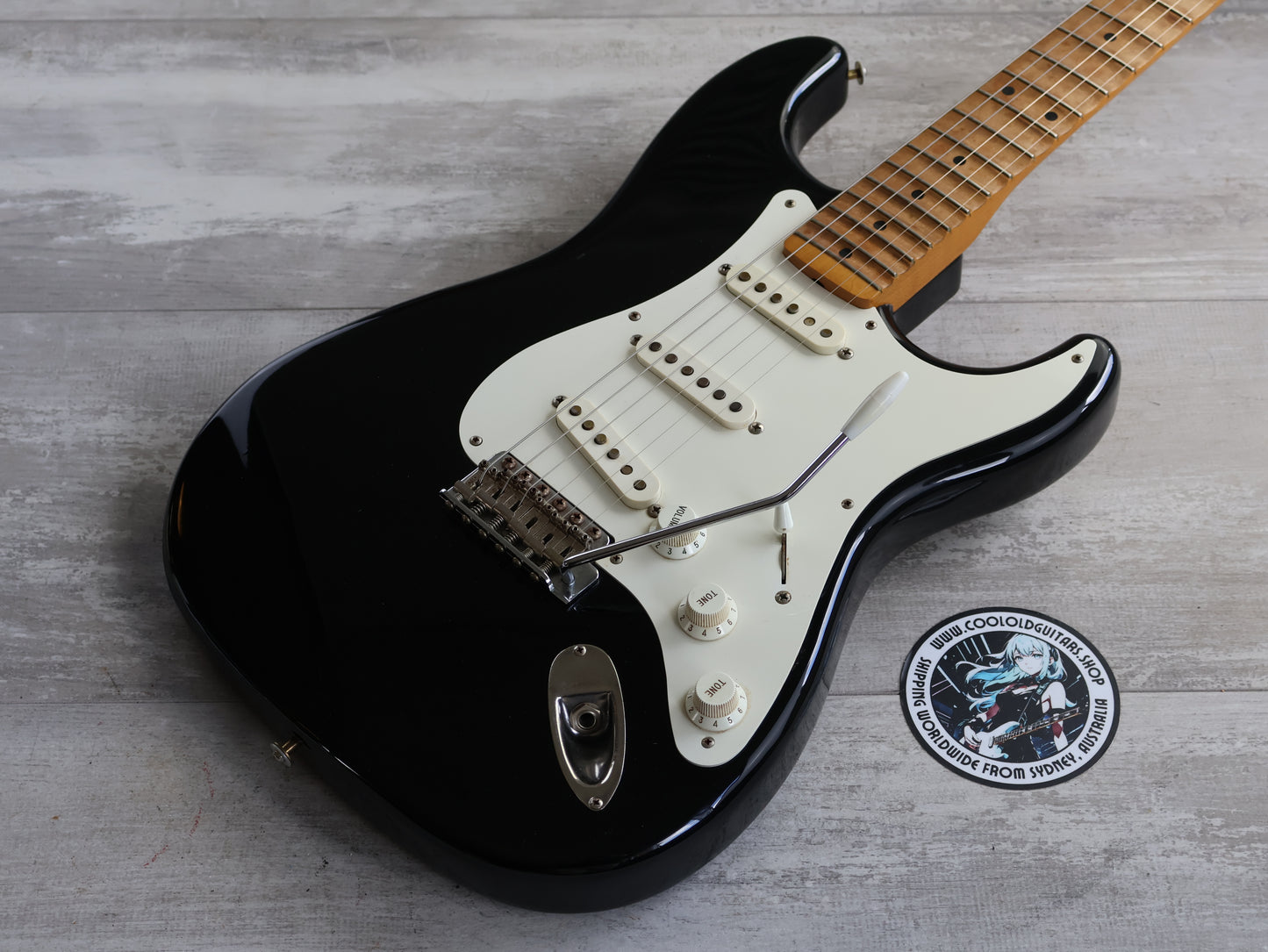 1991 Fender Japan ST57-650 '57 Reissue Scalloped Stratocaster (Black)