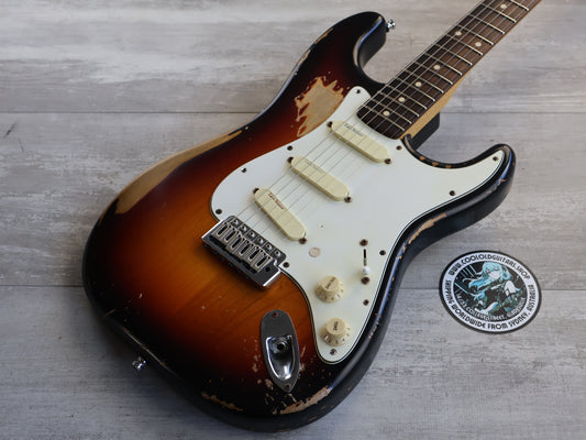 2014 Fender Stratocaster w/Japanese Body + Lace Sensors (Relic Sunburst)