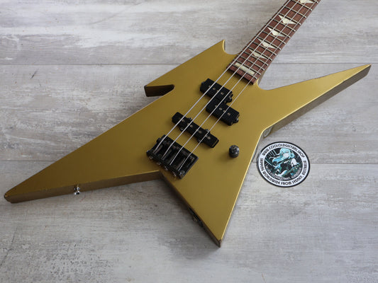 1980's ESP Japan Custom Order Neckthrough Ironbird Bass (Gold)