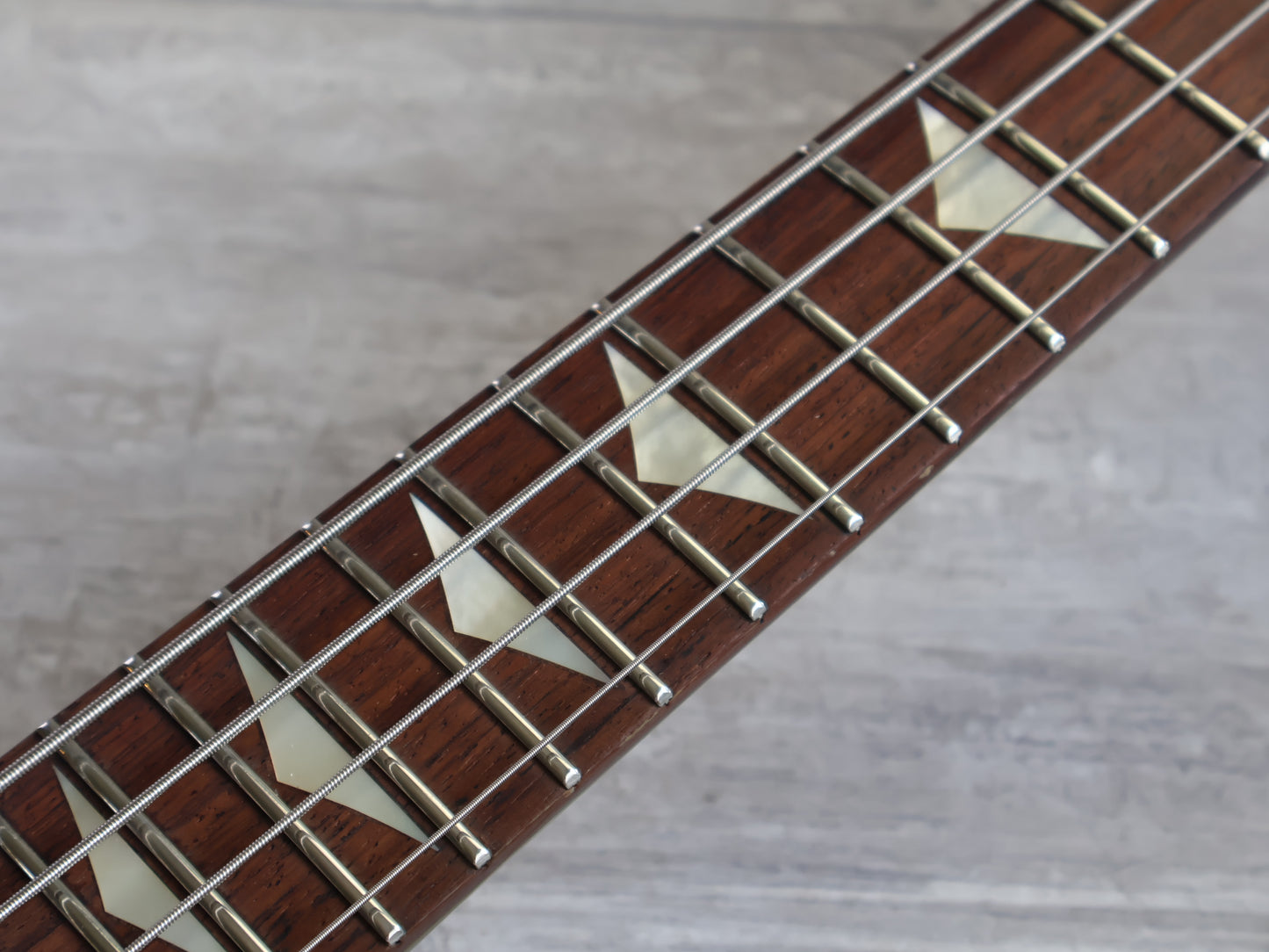 1980's ESP Japan Custom Order Neckthrough Ironbird Bass (Gold)