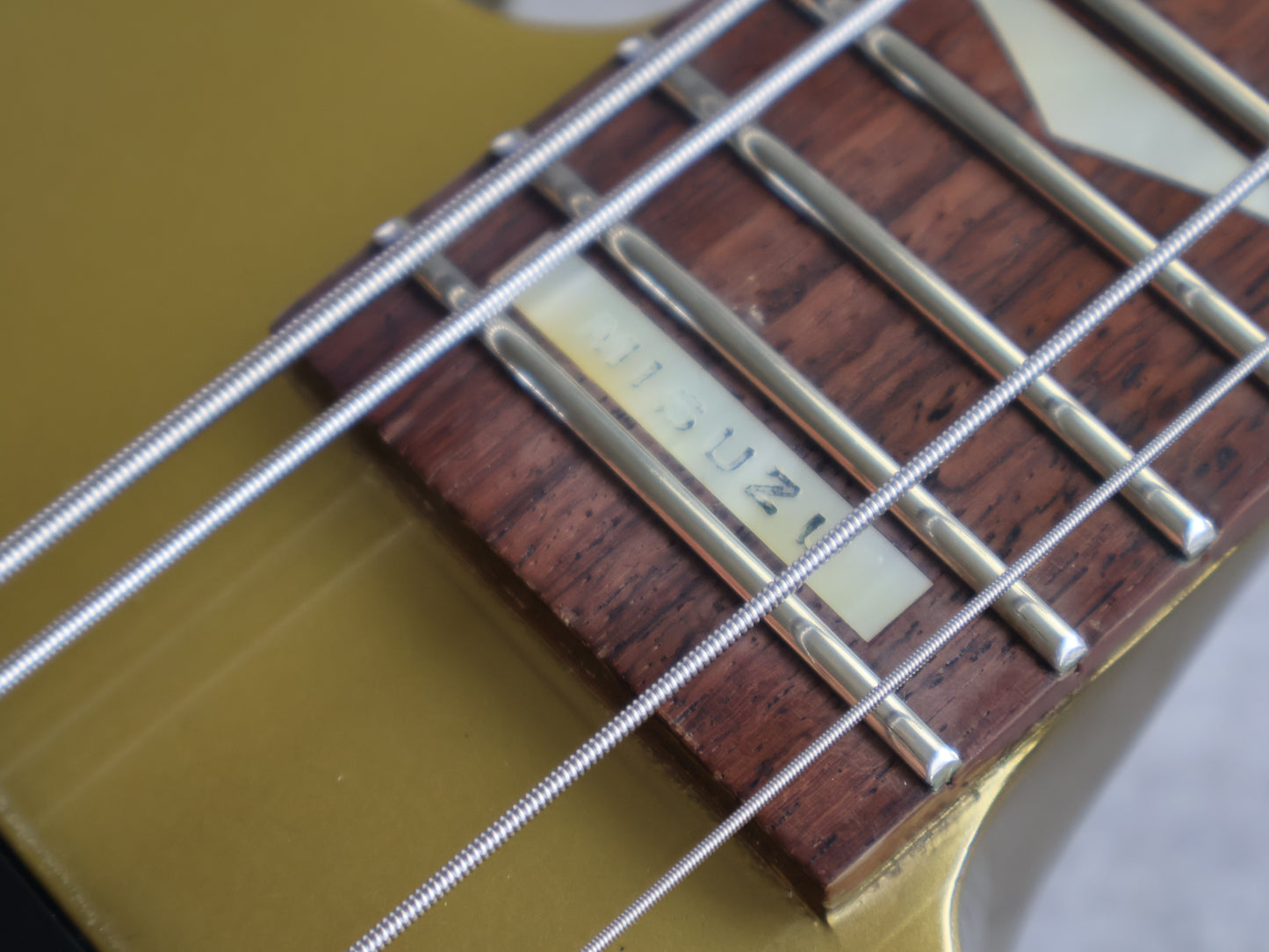 1980's ESP Japan Custom Order Neckthrough Ironbird Bass (Gold)