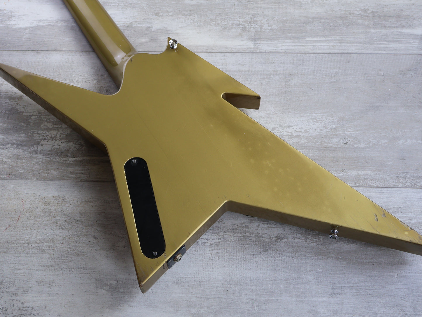 1980's ESP Japan Custom Order Neckthrough Ironbird Bass (Gold)