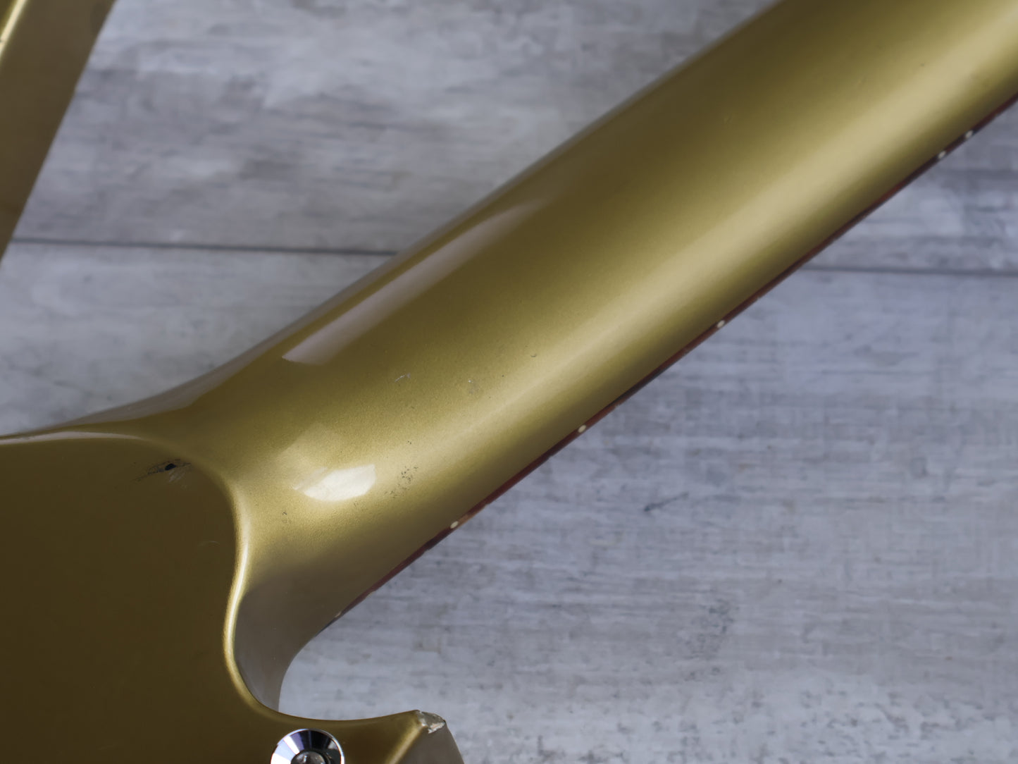 1980's ESP Japan Custom Order Neckthrough Ironbird Bass (Gold)