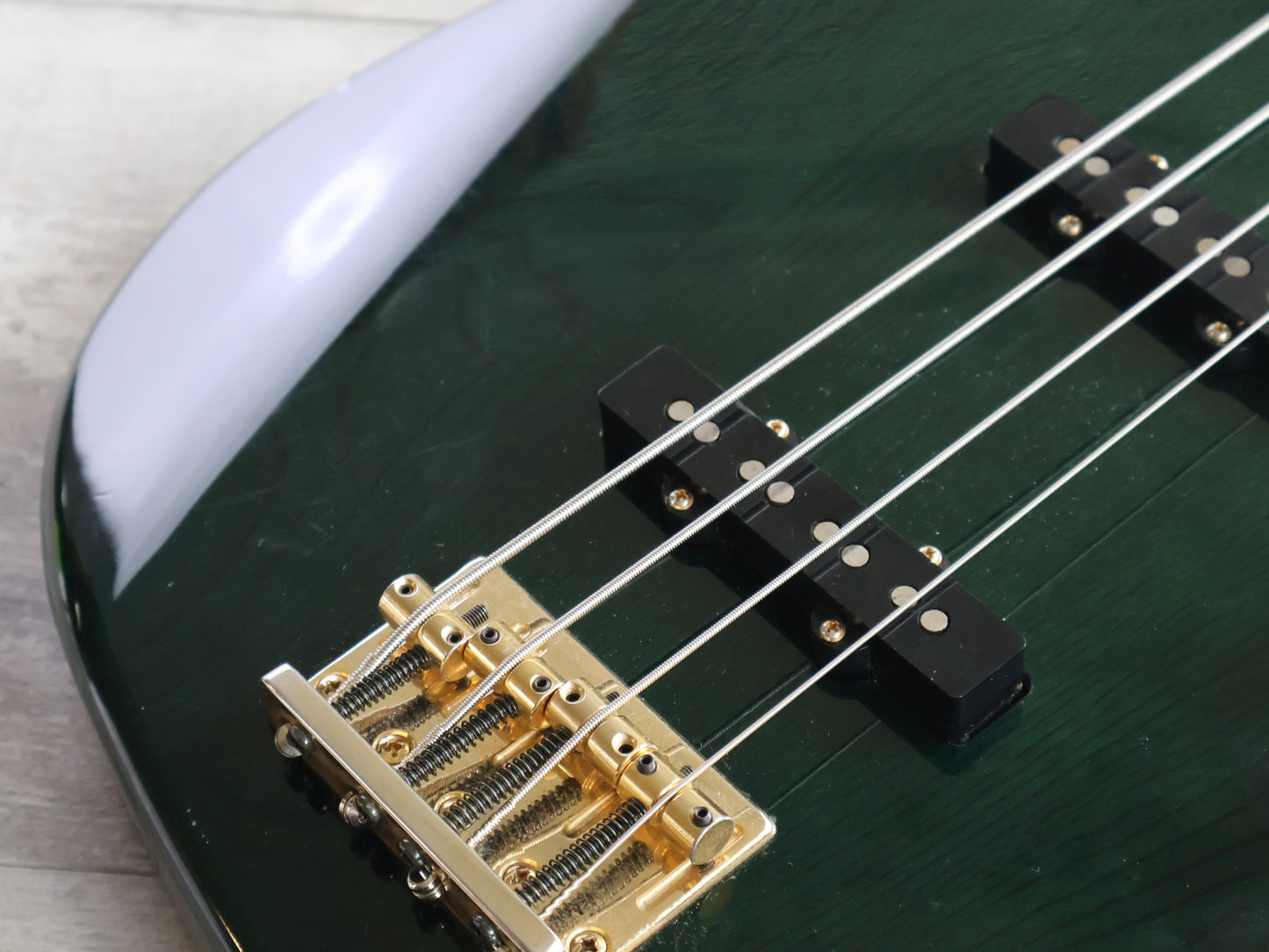 1980's Bill Lawrence Japan "Black Label" Jazz Bass (Transparent Green)