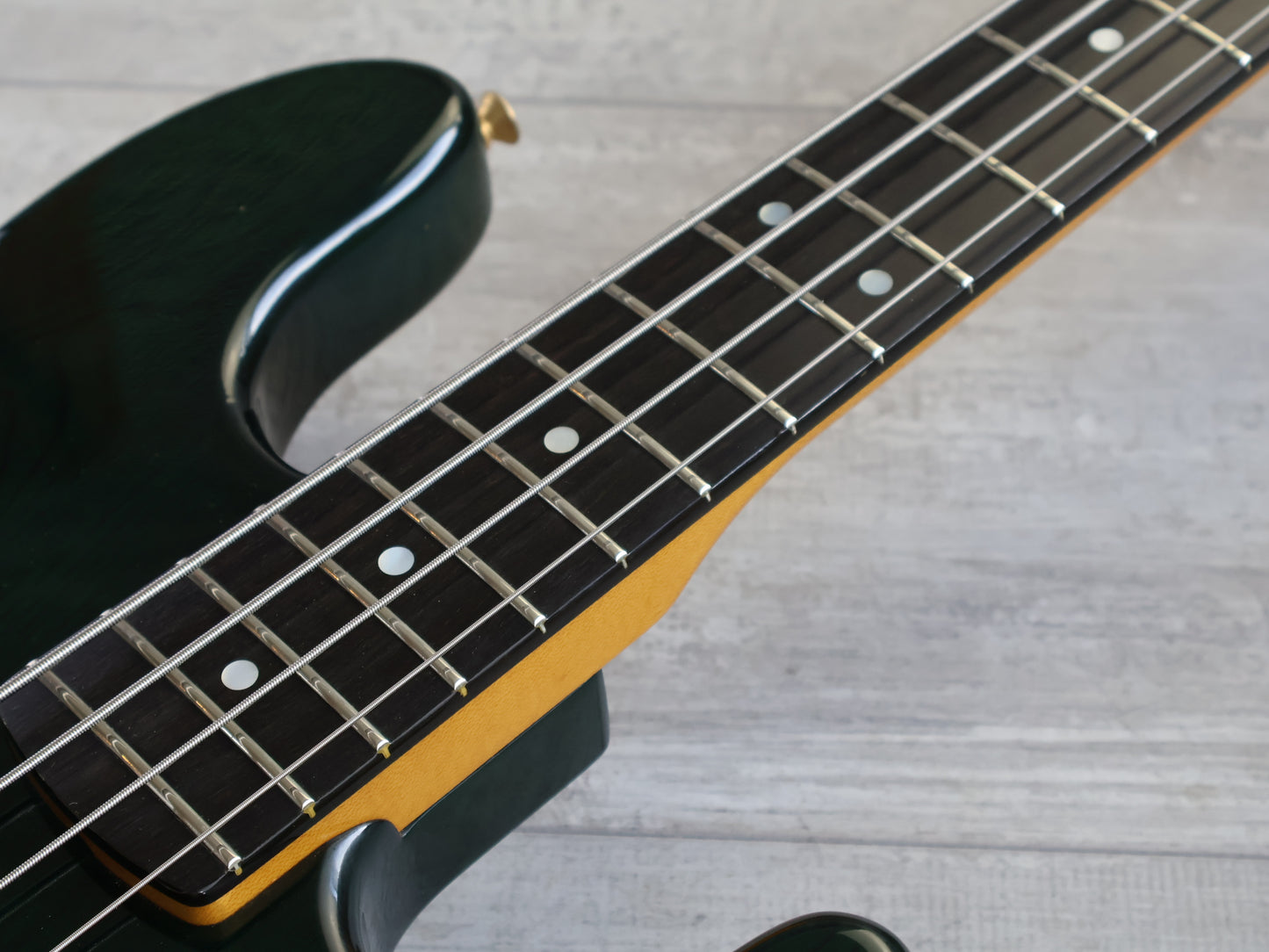1980's Bill Lawrence Japan "Black Label" Jazz Bass (Transparent Green)