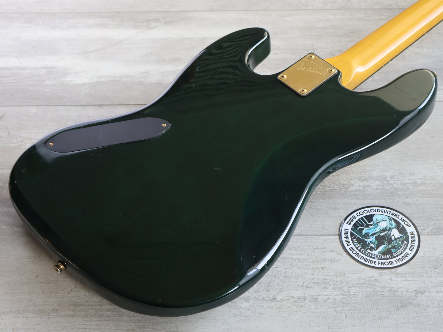 1980's Bill Lawrence Japan "Black Label" Jazz Bass (Transparent Green)