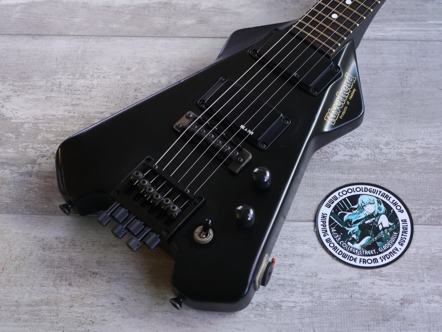 1980's Riverhead (by Headway Japan) RUG-2090 Headless Guitar (Graphite Black)