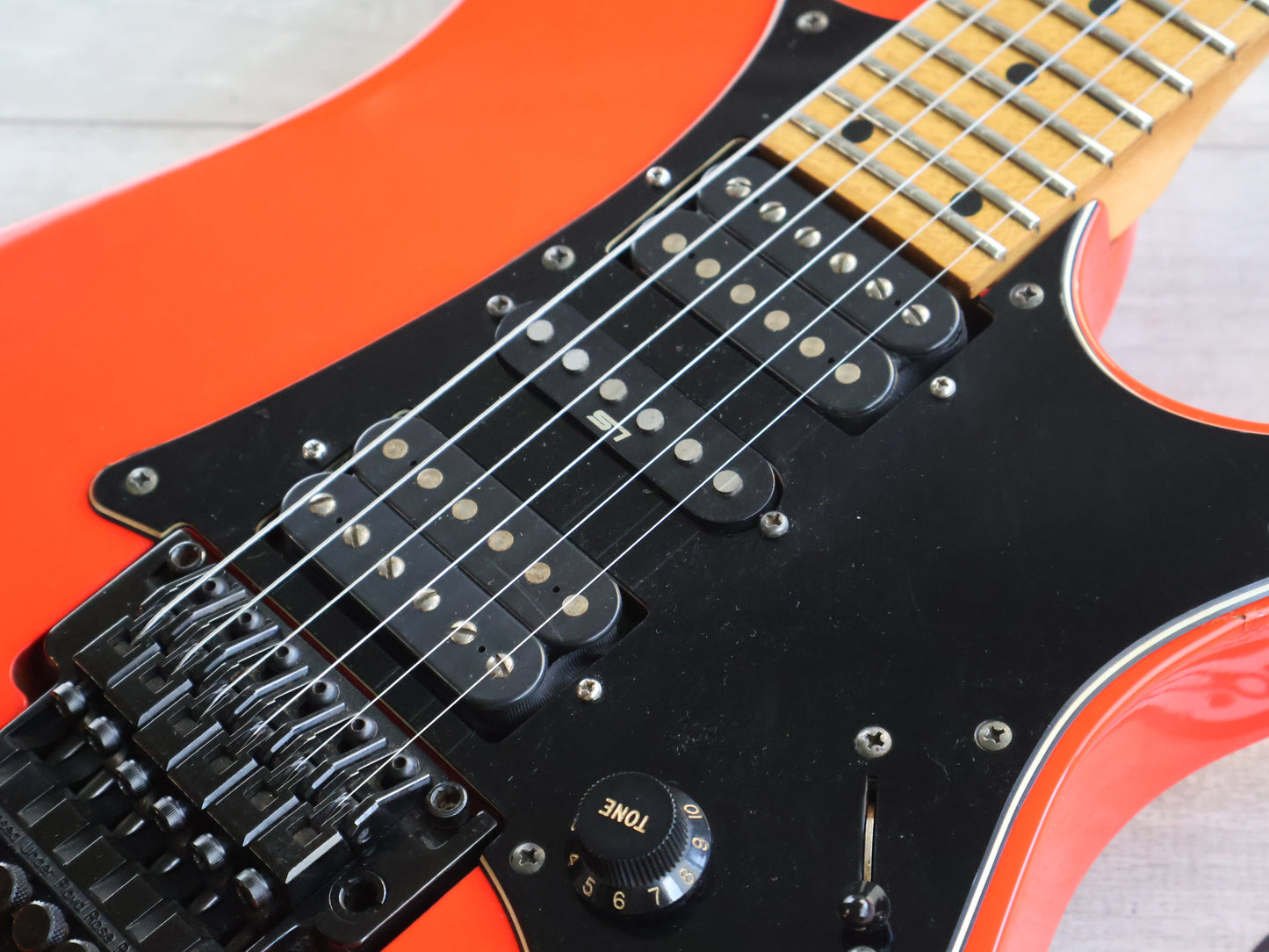 1989 Ibanez Japan RG-550 HSH Superstrat (Road Flare Red)