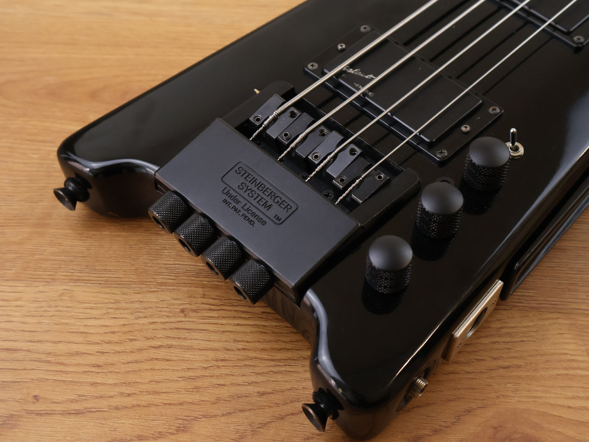 1980's Hohner B2A-FL Fretless Headless Paddle Bass Guitar w/Steinberger System (Black)