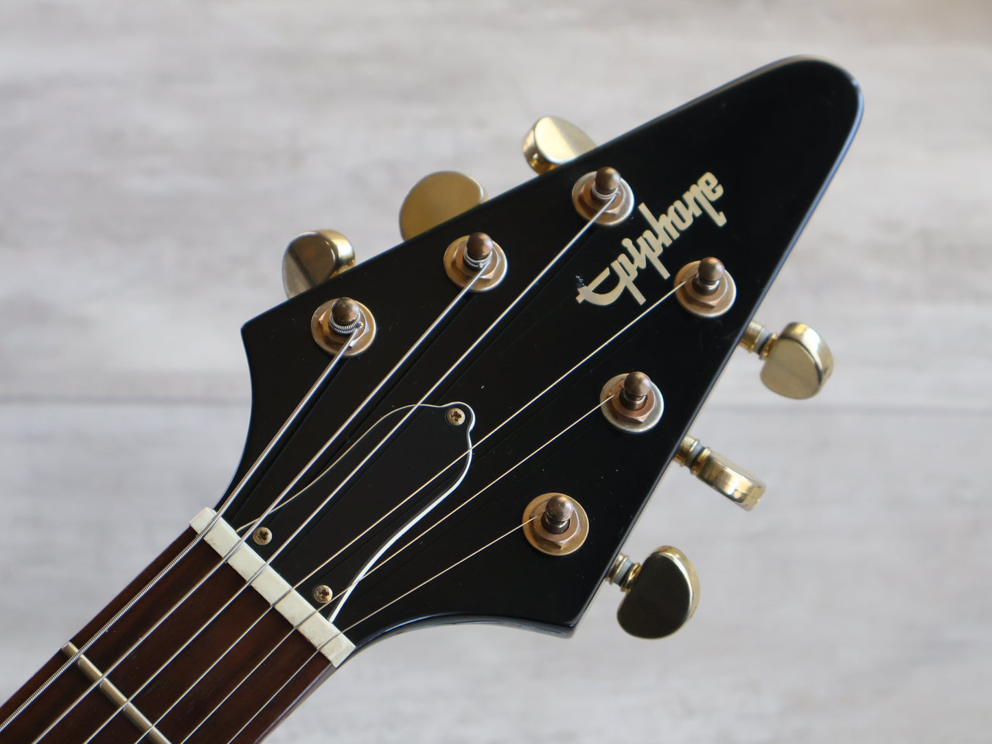 2005 Epiphone Korea '58 "Korina" Reissue Flying V (Black)