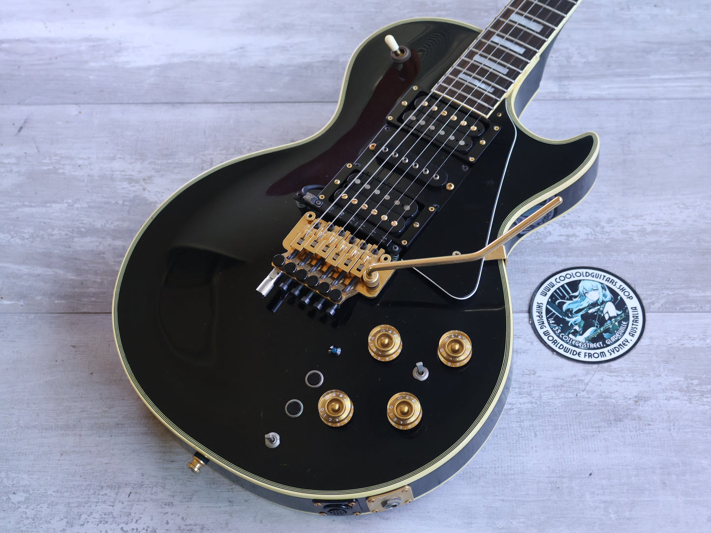1978 Greco Japan EG-800PB Les Paul Custom w/Floyd Rose & MIDI (Ebony)