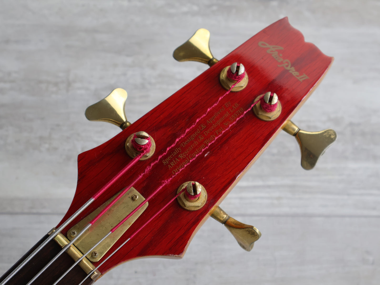 1990 Aria Pro II Japan SB-800 Neckthrough Bass (See Through Red)