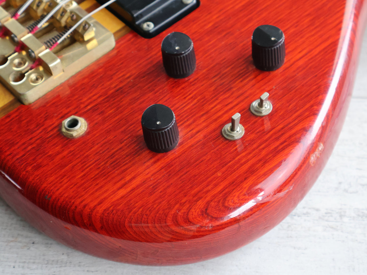 1990 Aria Pro II Japan SB-800 Neckthrough Bass (See Through Red)