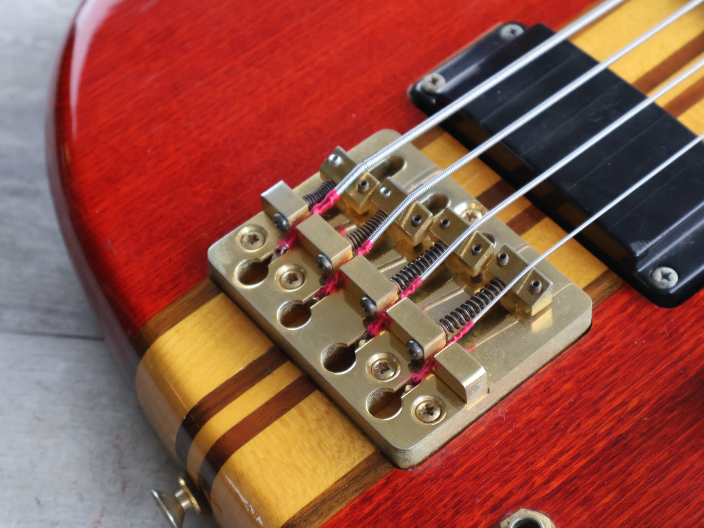1990 Aria Pro II Japan SB-800 Neckthrough Bass (See Through Red)