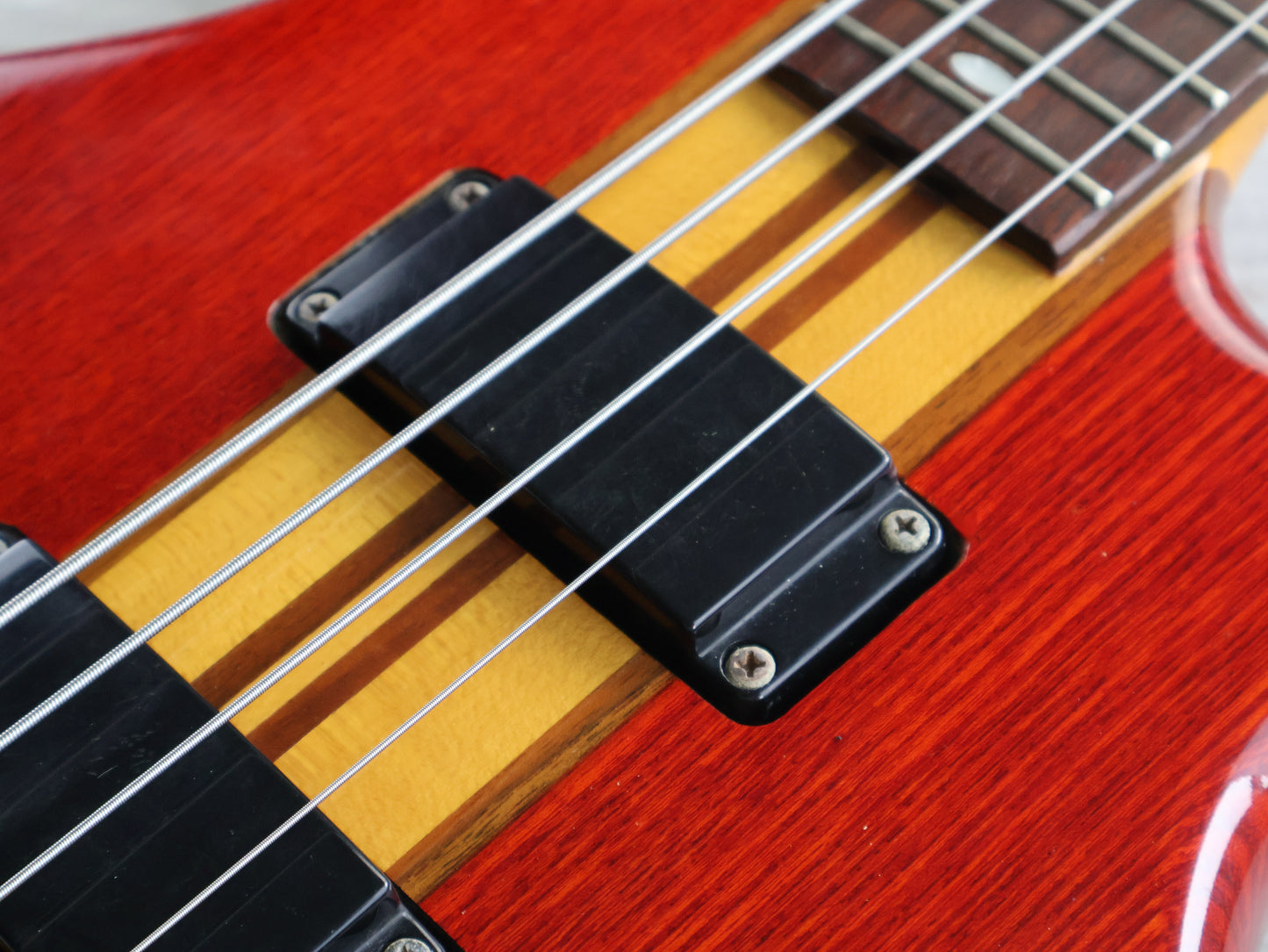 1990 Aria Pro II Japan SB-800 Neckthrough Bass (See Through Red)