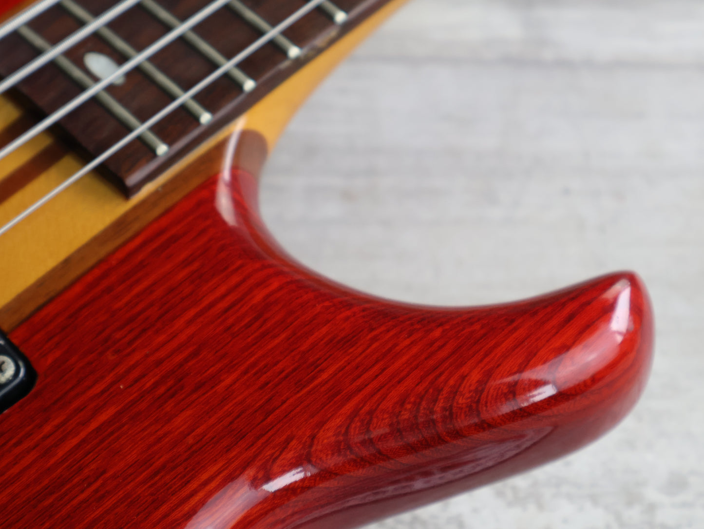 1990 Aria Pro II Japan SB-800 Neckthrough Bass (See Through Red)