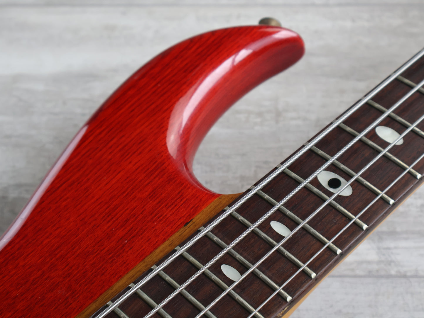 1990 Aria Pro II Japan SB-800 Neckthrough Bass (See Through Red)