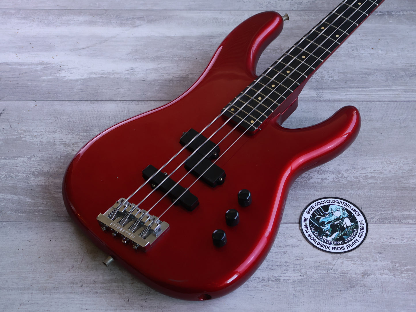 1985 Fernandes Japan FPB-PJ120 PJ Precision Bass w/EMG's (Candy Apple Red)