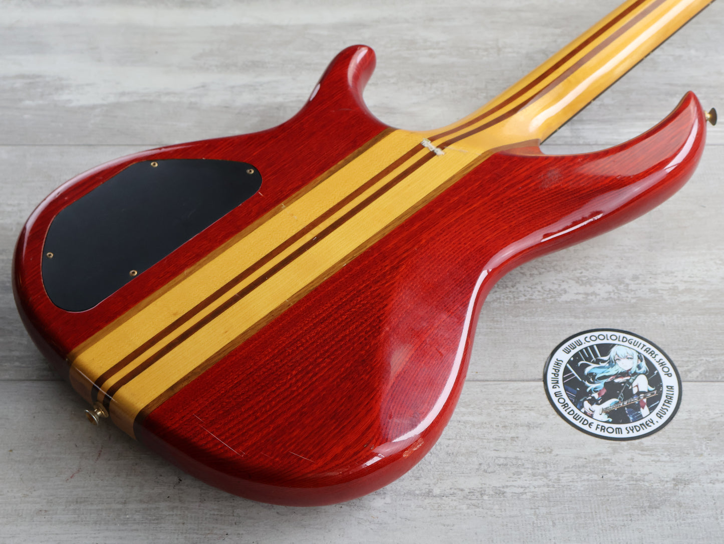 1990 Aria Pro II Japan SB-800 Neckthrough Bass (See Through Red)