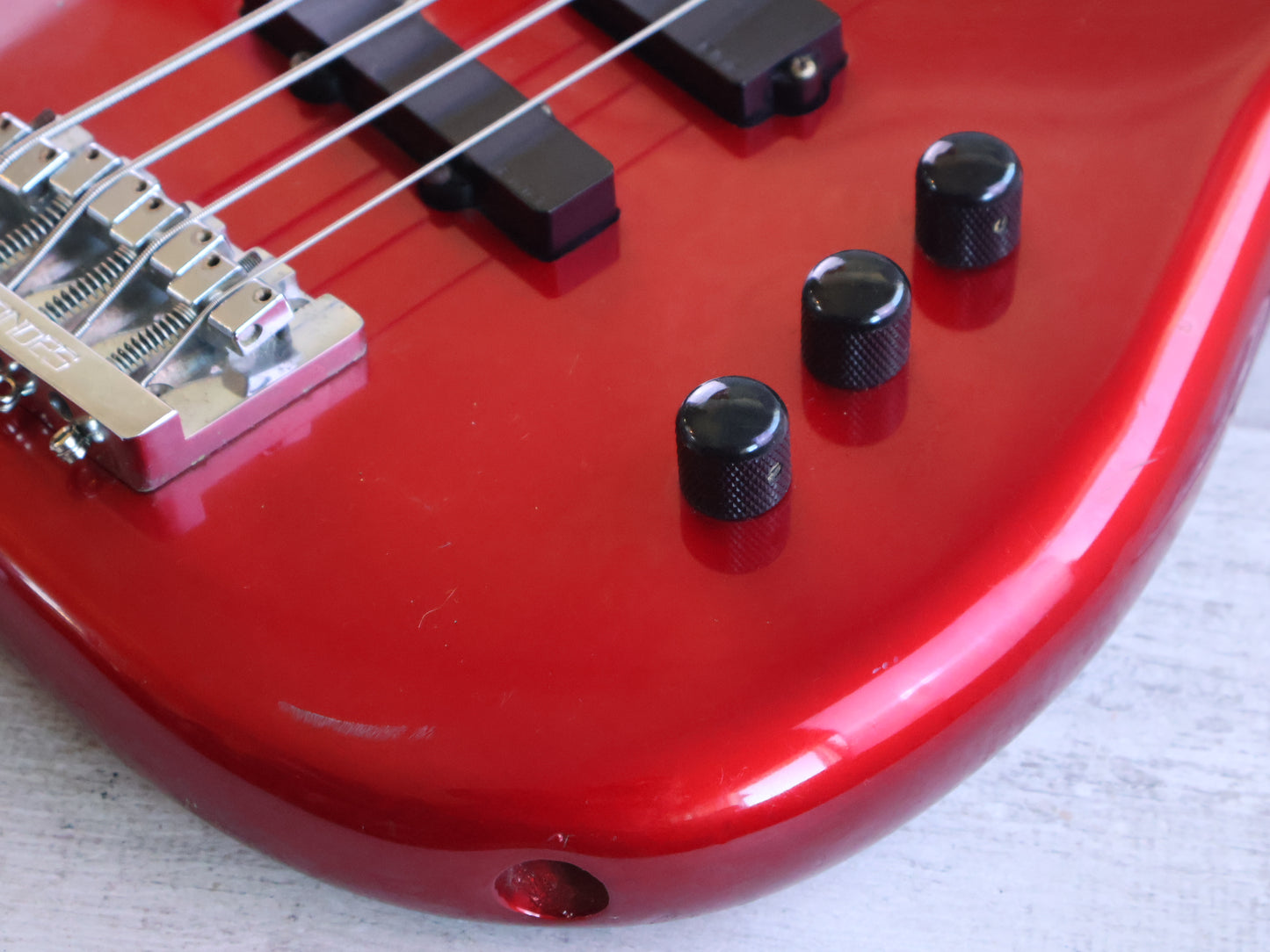 1985 Fernandes Japan FPB-PJ120 PJ Precision Bass w/EMG's (Candy Apple Red)