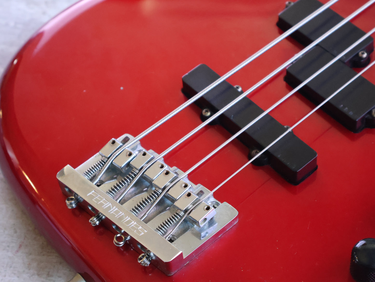 1985 Fernandes Japan FPB-PJ120 PJ Precision Bass w/EMG's (Candy Apple Red)