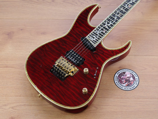 2010 Edwards (by ESP Japan) E-CY-165CTM 27-Fret Neckthrough Superstrat (Black Cherry)