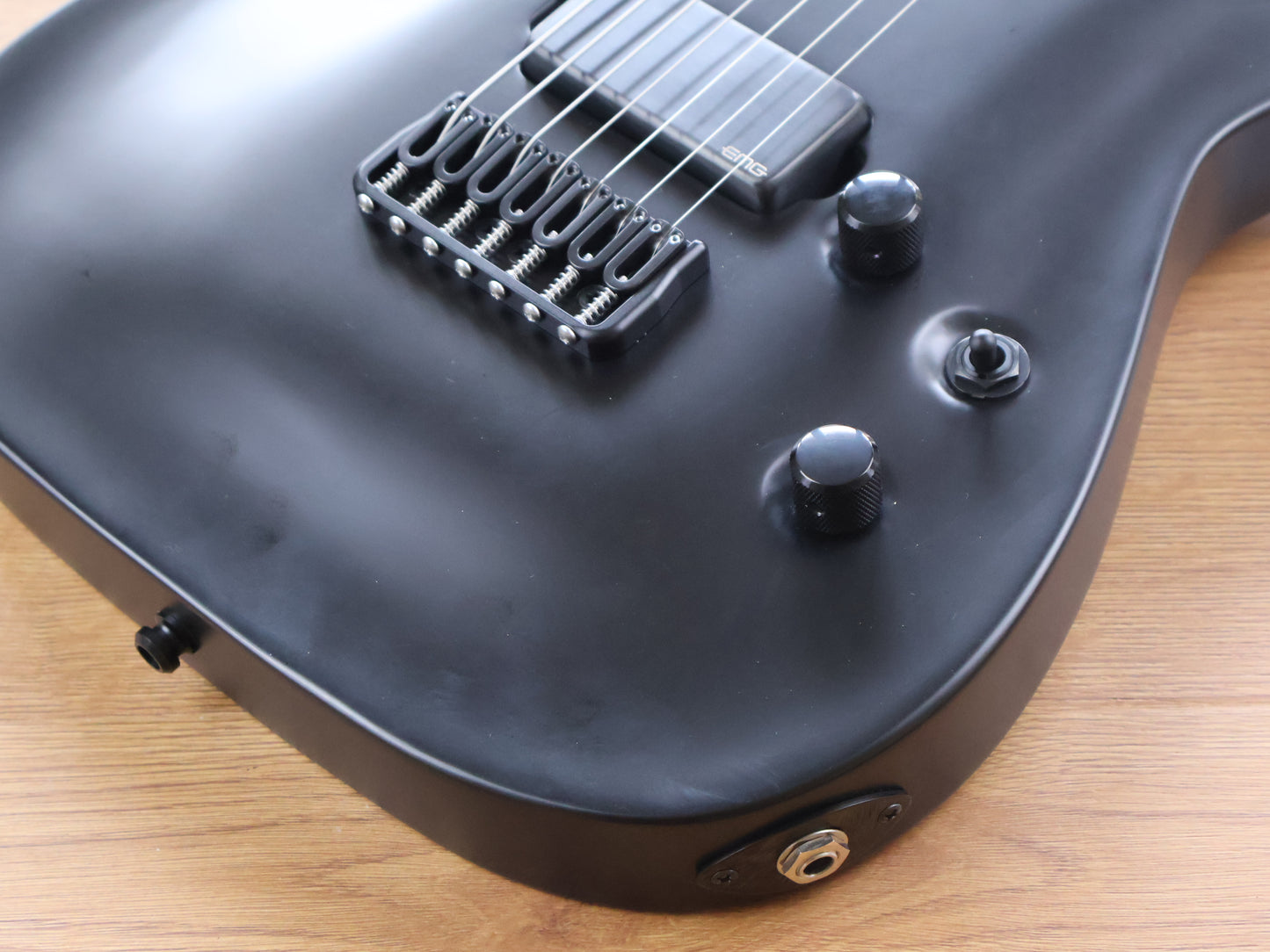 E-II (by ESP Japan) Horizon NT-7B Neckthrough 7-String Baritone w/EMG's (Black Satin)