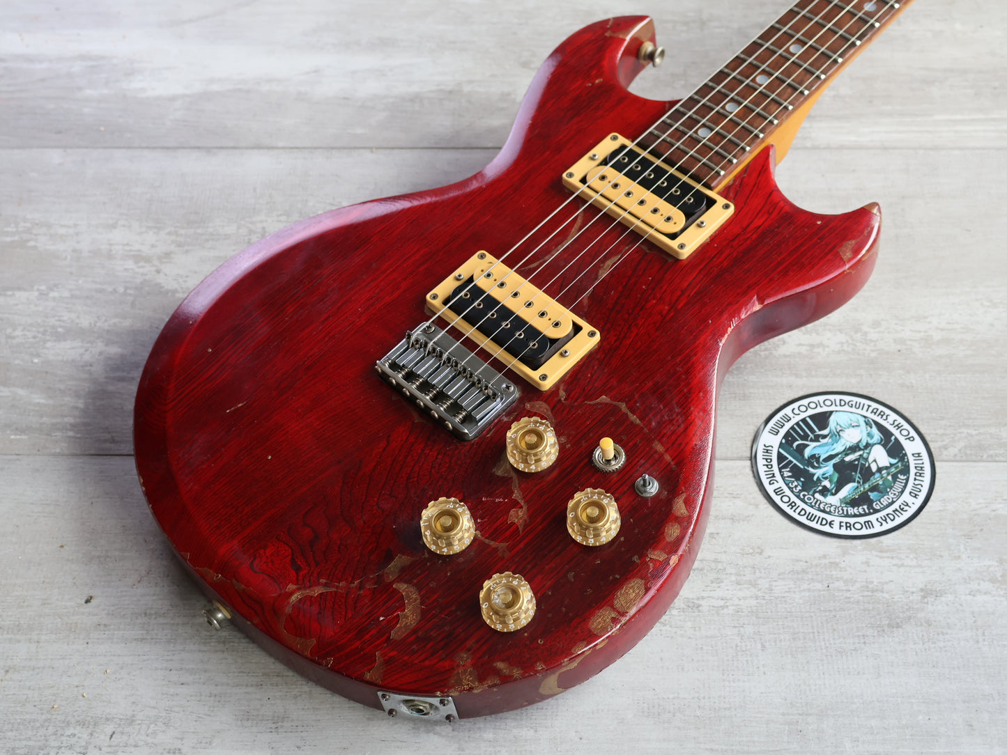 1981 Aria Pro II Japan CS-350 Cardinal Double Cutaway (Red)
