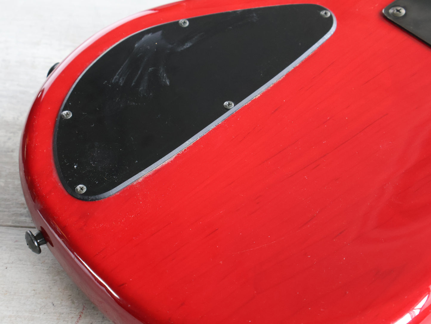 1987 Tokai Japan (Works Bass Revolution) TW-1500 Fretless Bass (Transparent Red)