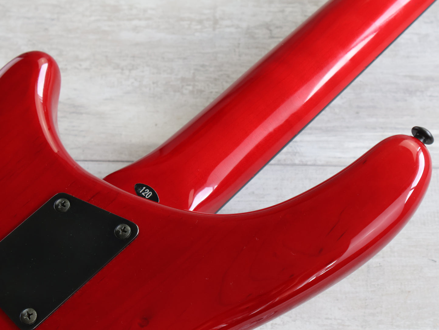 1987 Tokai Japan (Works Bass Revolution) TW-1500 Fretless Bass (Transparent Red)