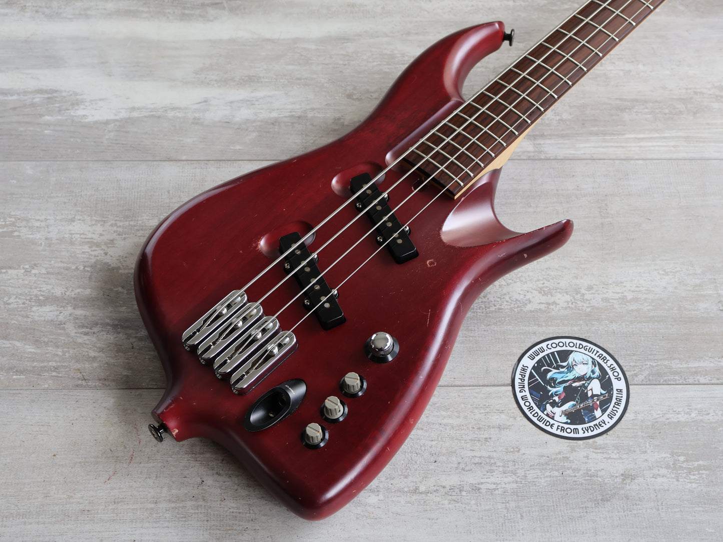 1990 Greco (by Atlansia) Stealth Deluxe Bass (Wine Red)