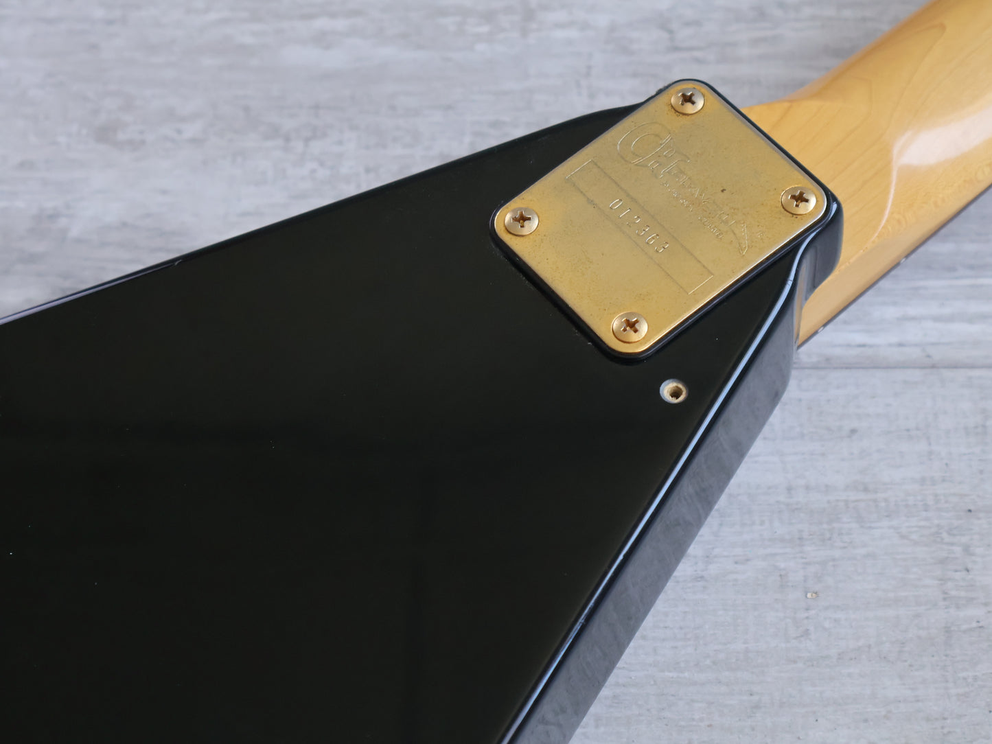 1990's Charvel (by Jackson Japan) 610-RR Short Scale Mini Randy Rhoads Flying V (Black/Gold)