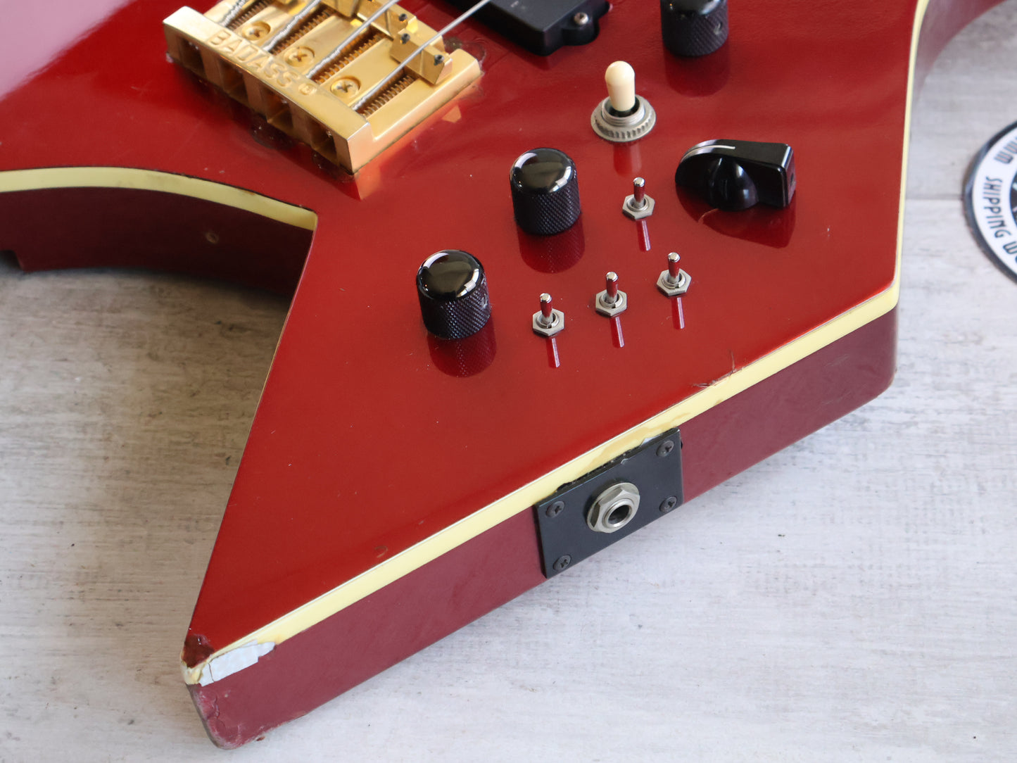 1984 BC Rich Japan "NJ Series' Neckthrough Warlock Bass w/EMG's (Candy Apple Red)