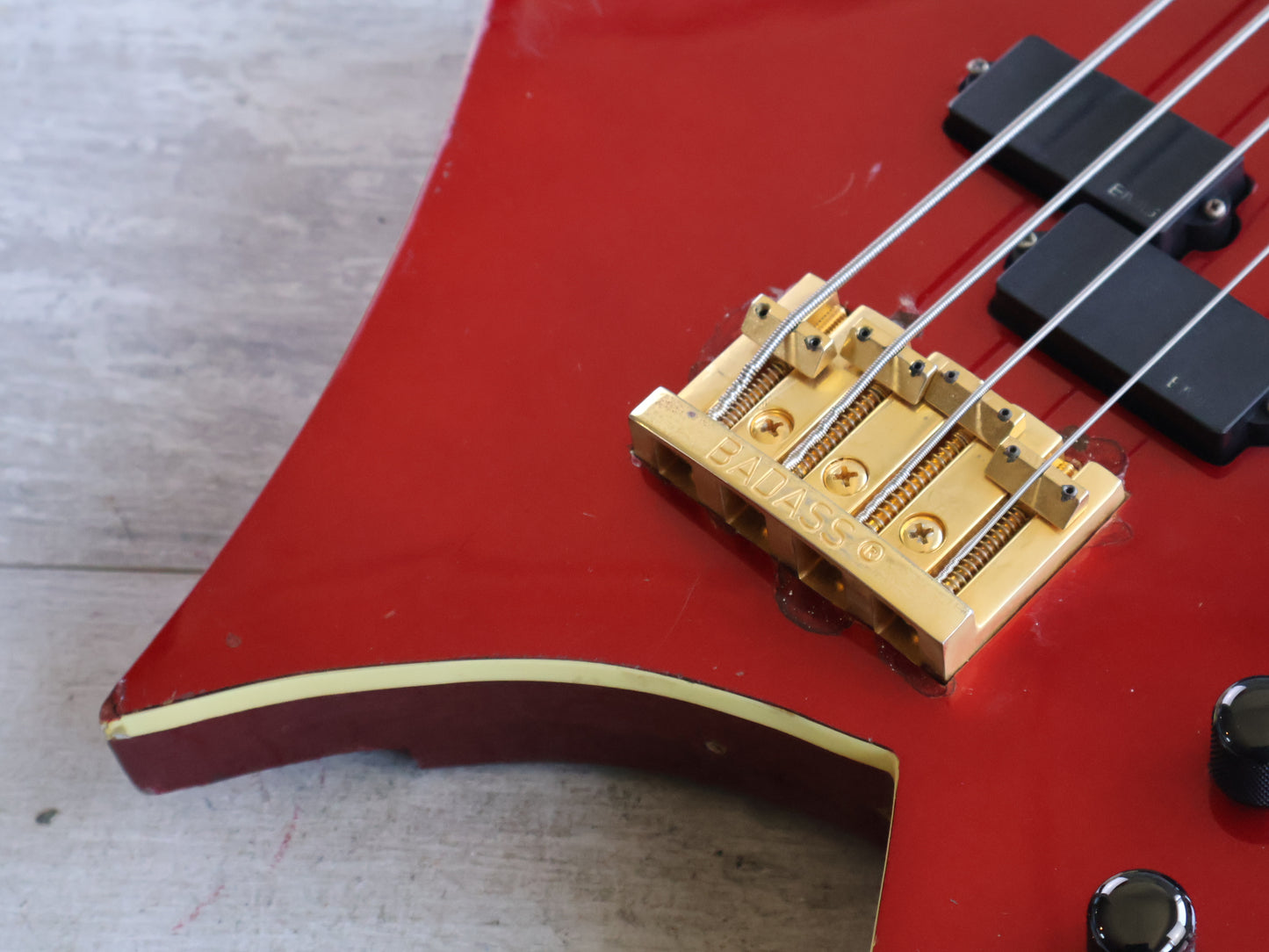 1984 BC Rich Japan "NJ Series' Neckthrough Warlock Bass w/EMG's (Candy Apple Red)