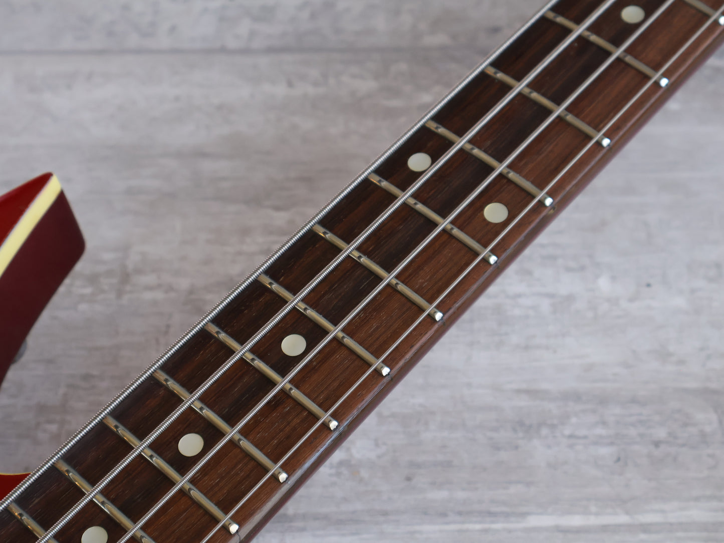 1984 BC Rich Japan "NJ Series' Neckthrough Warlock Bass w/EMG's (Candy Apple Red)