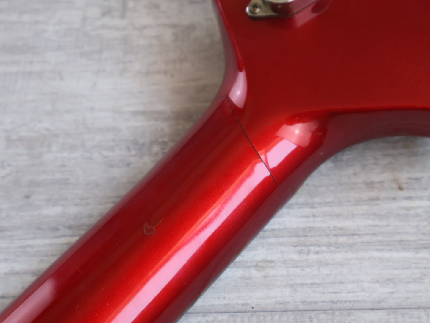 1984 BC Rich Japan "NJ Series' Neckthrough Warlock Bass w/EMG's (Candy Apple Red)