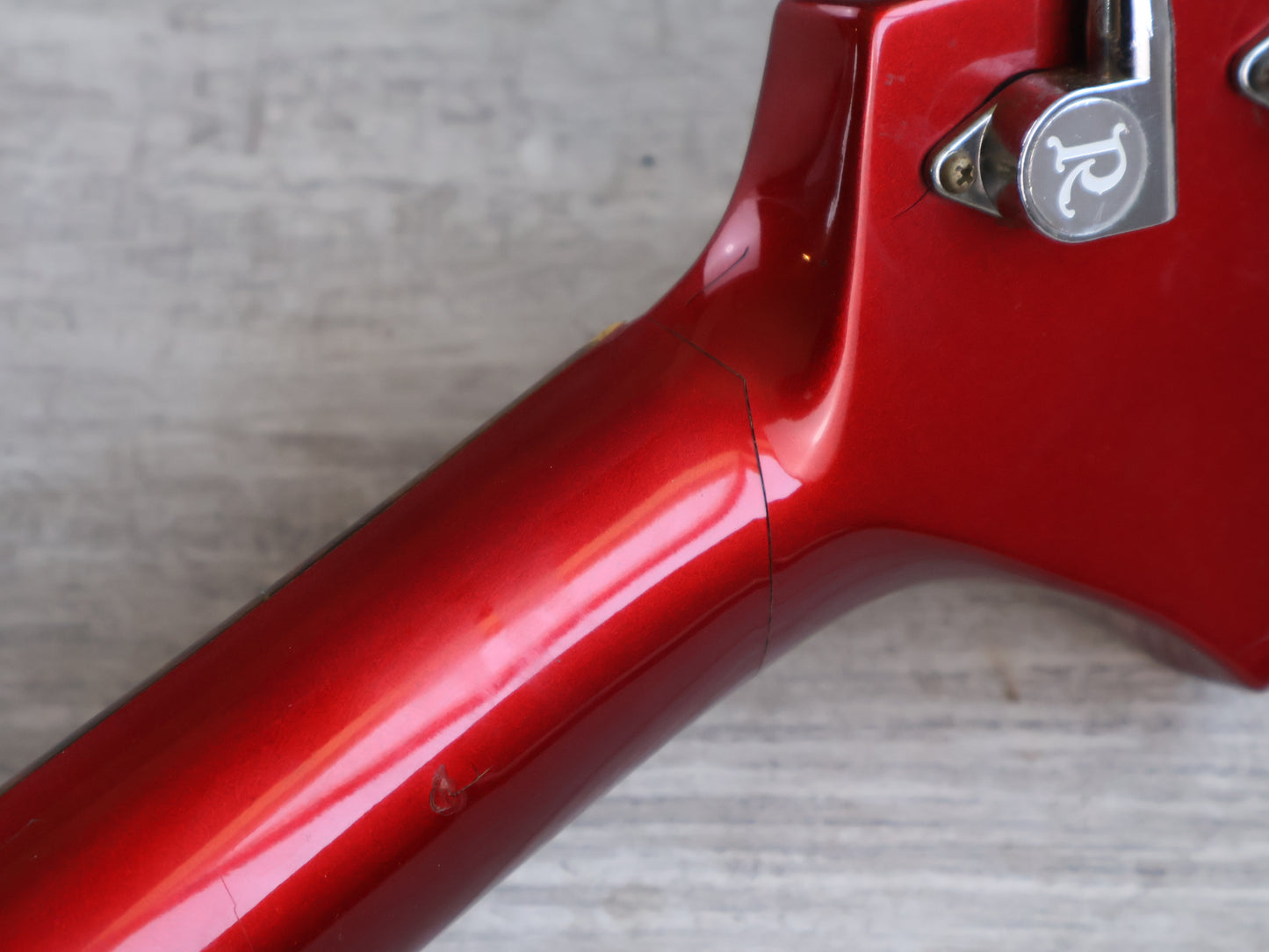 1984 BC Rich Japan "NJ Series' Neckthrough Warlock Bass w/EMG's (Candy Apple Red)