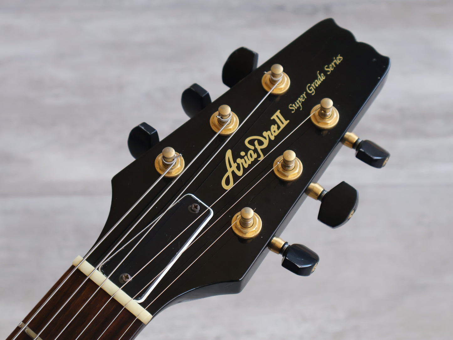 2007 Aria Pro II Japan Super Grade Series PE Single Cutaway (Black & Gold)