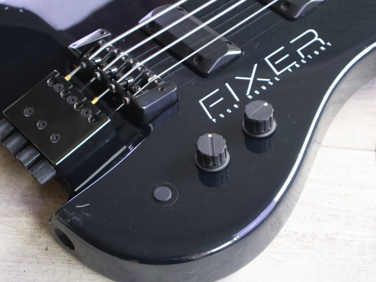 1990's Fixer Japan "Poor House Factory" Kubicki Style Bass (Black)