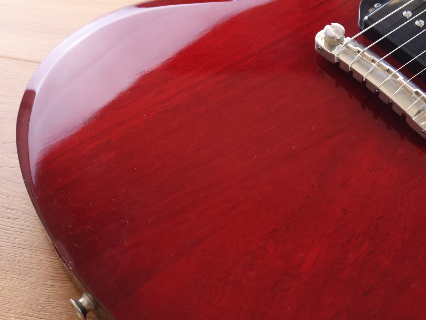 1986 Burny Japan SG-55 SG Junior Double Cutaway w/P90 (Cherry Red)