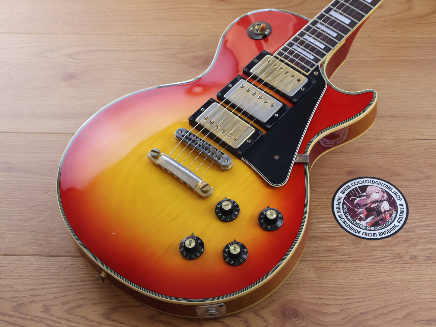1978 Greco Japan EG-500C Triple Humbucker Les Paul Custom (Cherry Sunburst)