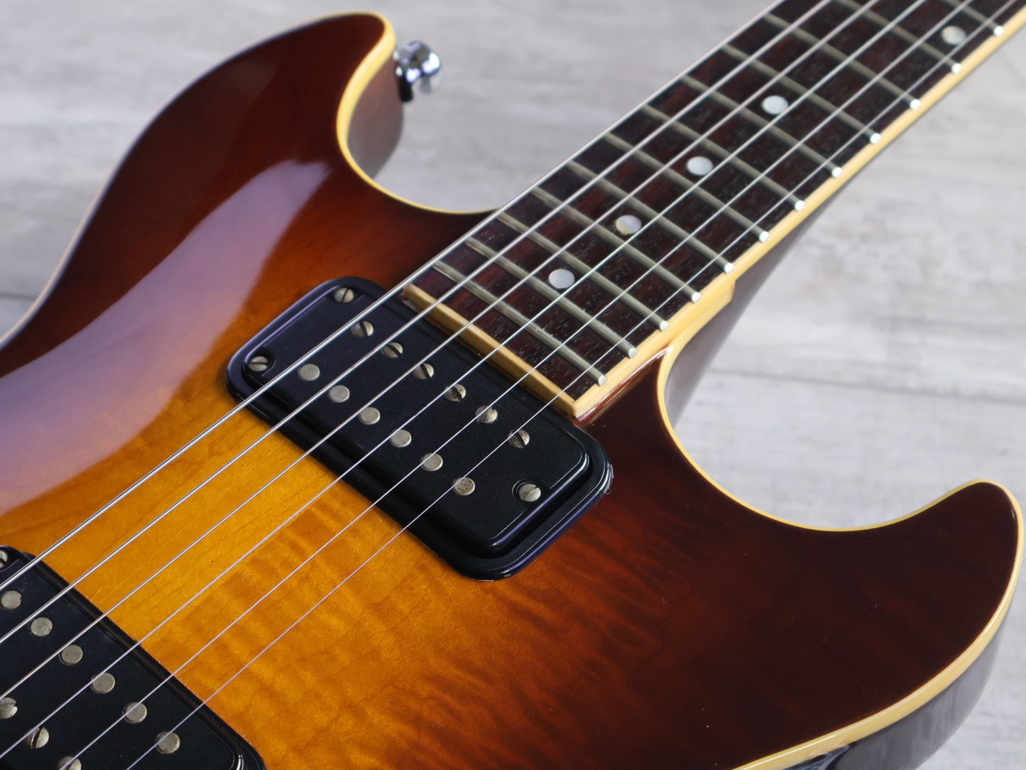 1984 Fender Japan "Master Series" Flame Double Cutaway (Brown Sunburst)