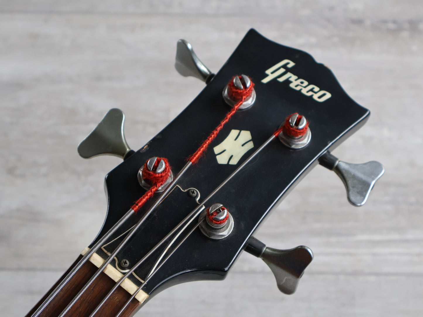 1990 Greco Japan TVB-45 Double Cutaway Medium Scale Les Paul Jr Bass (Black)