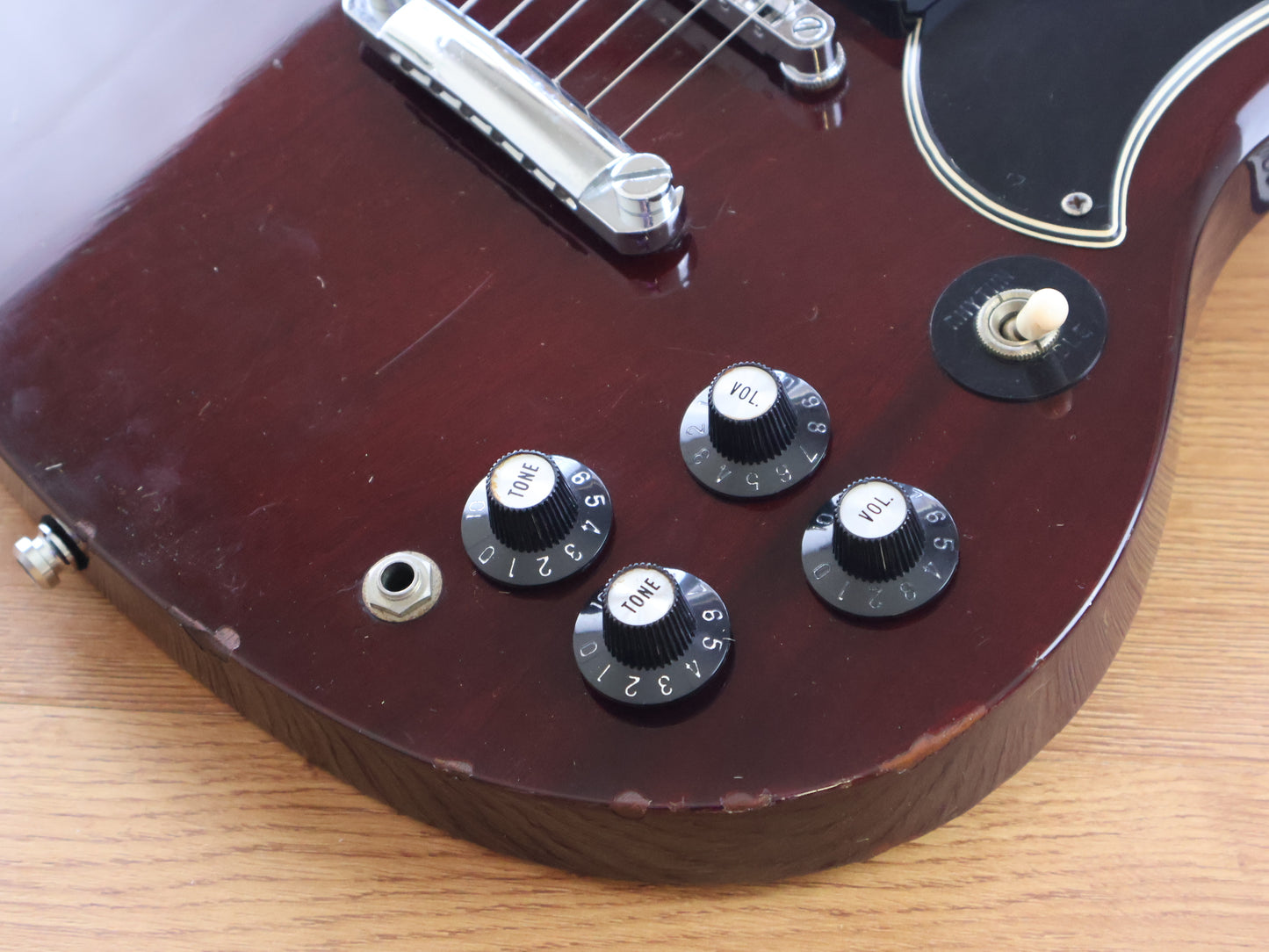 1981 Greco Japan SS-600 SG Double Cutaway (Worn Cherry)